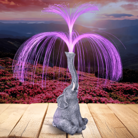 1 Piece Solar-Powered Creative Elephant Statue Fountain Light - Perfect for decorating gardens, lawns, balconies, porches and ponds