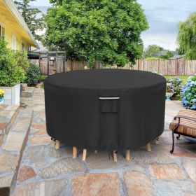 Round Patio Furniture Covers, 500D Heavy Duty Waterproof UV Resistant Cover for Round Outdoor Dining Table & Chairs,62" Dia x 28" H -Black
.