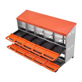 VEVOR 2 Tiers Chicken Nesting Boxes, 10 Compartments, Metal Egg Laying Boxes with Protective Collection Lids, Roll Out Nesting Box, Easy to Assem