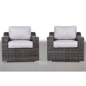 Fully Assembled Patio Chair with Cushions 2 (Set of 2)Espresso