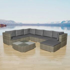 Patio Furniture Set 8 Pieces Gray