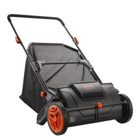 VEVOR Push Lawn Sweeper, 21inch Leaf & Grass Collector