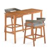 Patio Counter Height Bar Set with Cushioned Barstools