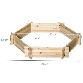 Screwless Raised Garden Bed, Hexagon Planter Box DIY Herb Garden (Option: Natural)
