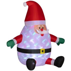 6' Blow-Up Outdoor Yard Display, Inflatable Christmas Santa Claus with Rotating Magic Ball Light for Garden Party (Option: Red-260x130x310 mm)