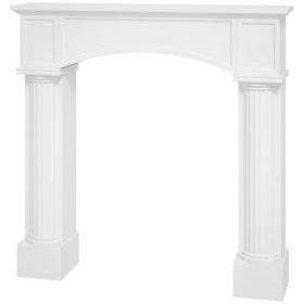 Modern Fireplace Mantel, Freestanding Fireplace Surround For Electric Fireplaces, 43.3 W X 39.8 H, White (Option: White)