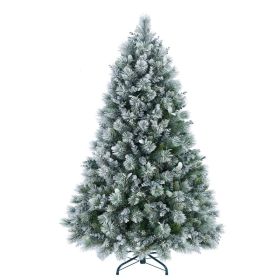 4FT Snow Flocked Christmas Tree Premium Artificial Christmas Tree With 404 Mixed PE Leaves & Tips, Small Realistic Full Pine Unlit Faux Xmas Tree (Option: 4ft)