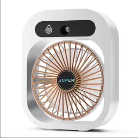 Air Conditioning Fan Desk Misting Fan Air Cooler Cooling USB Rechargeable Humidifier Portable Spray Fan With 3 Wind Speeds Mist Fan For Home (Option: White)