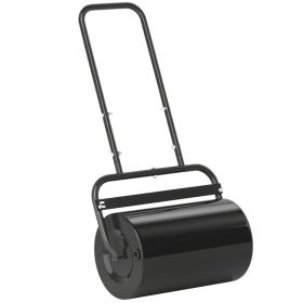20-Inch Push/Tow Behind Lawn Roller Filled with 10 Gal Water or Sand for Flattening Sod in the Garden, Black (Option: Black-640x400x370 mm)